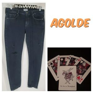 Agolde Sophie High Rise Skinny Jeans Dark Sz 32